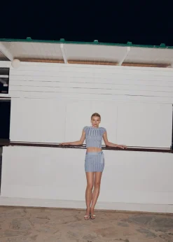 MANGO Spódnice*Spódniczka mini z dzianiny lureksowej