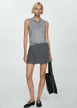 MANGO Spódnice*Spódniczka mini z zakładkami i ćwiekami