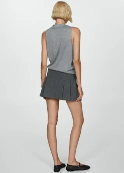 MANGO Spódnice*Spódniczka mini z zakładkami i ćwiekami