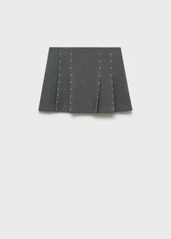 MANGO Spódnice*Spódniczka mini z zakładkami i ćwiekami