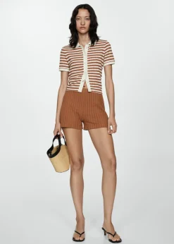 MANGO Krótkie Spodenki*Spodenki o prostym kroju z dzianiny