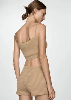 MANGO Piżamy|Piżamy*Spodenki z prążkowanej dzianiny