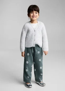 Dzieci MANGO Spodnie*Spodnie bawełniane haftowane