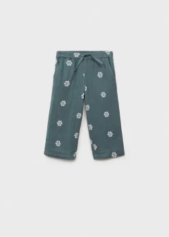 Dzieci MANGO Spodnie*Spodnie bawełniane haftowane