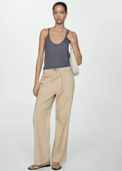 MANGO Dżinsy|Spodnie*Spodnie bawełniane z elastycznym pasem