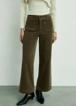 MANGO Dżinsy*Spodnie Catherin culotte ze sztruksu