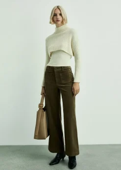 MANGO Dżinsy*Spodnie Catherin culotte ze sztruksu