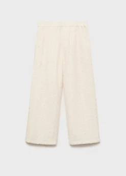Dzieci MANGO Spodnie*Spodnie culotte z haftem szwajcarskim
