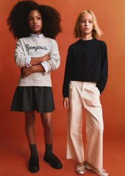 Dzieci MANGO Spodnie*Spodnie culotte z zaszewkami