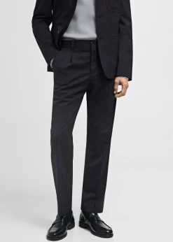 MANGO Spodnie|Spodnie*Spodnie garniturowe slim fit z wełny w paski