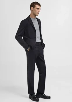 MANGO Spodnie|Spodnie*Spodnie garniturowe slim fit z wełny w paski