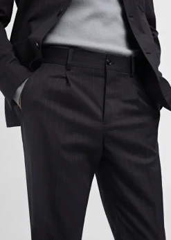 MANGO Spodnie|Spodnie*Spodnie garniturowe slim fit z wełny w paski