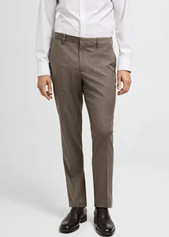 MANGO Spodnie|Spodnie*Spodnie garniturowe super slim fit z teksturą w jodełkę