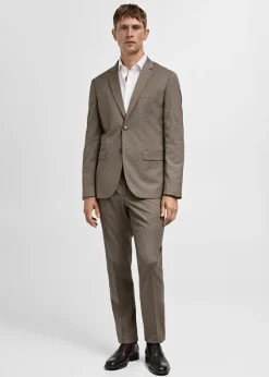 MANGO Spodnie|Spodnie*Spodnie garniturowe super slim fit z teksturą w jodełkę