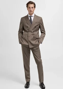 MANGO Spodnie|Spodnie*Spodnie garniturowe w jodełkę z 100% wełny dziewiczej