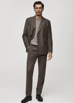 MANGO Spodnie|Spodnie*Spodnie garniturowe z flaneli z 100% włoskiej wełny