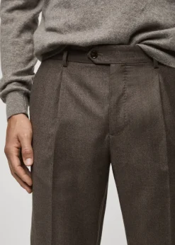 MANGO Spodnie|Spodnie*Spodnie garniturowe z flaneli z 100% włoskiej wełny