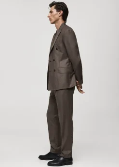 MANGO Spodnie|Spodnie*Spodnie garniturowe z flaneli z 100% włoskiej wełny