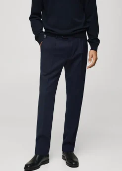 MANGO Spodnie|Spodnie*Spodnie garniturowe z flaneli z 100% wełny dziewiczej