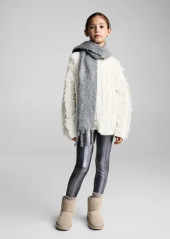 Dzieci MANGO Legginsy I Joggery*Spodnie o prostym kroju w metalicznym kolorze