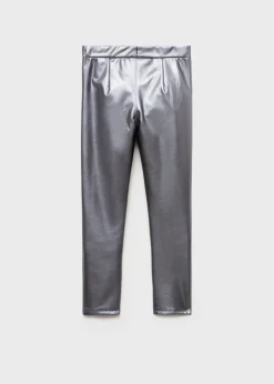 Dzieci MANGO Legginsy I Joggery*Spodnie o prostym kroju w metalicznym kolorze
