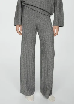 MANGO Spodnie|Piżamy*Spodnie o prostym kroju z prążkowanej dzianiny