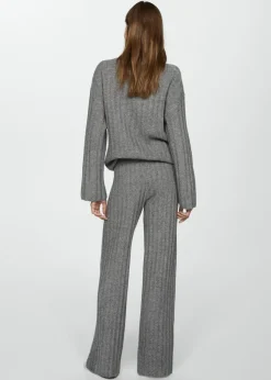 MANGO Spodnie|Piżamy*Spodnie o prostym kroju z prążkowanej dzianiny