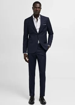 MANGO Spodnie|Spodnie*Spodnie od garnituru slim fit z tkaniny comfort stretch