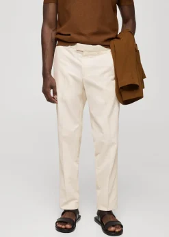 MANGO Spodnie*Spodnie regular fit z bawełny i tencelu