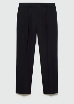 MANGO Spodnie*Spodnie regular fit z lejącej tkaniny z zaszewkami