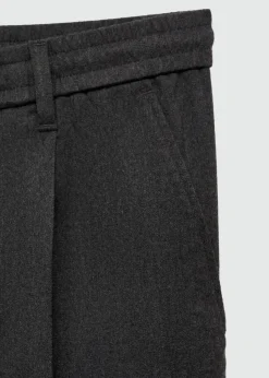 MANGO Spodnie*Spodnie regular fit z zaszewkami ściągane troczkami