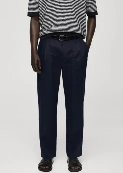 MANGO Spodnie*Spodnie relaxed fit z 100% lnu