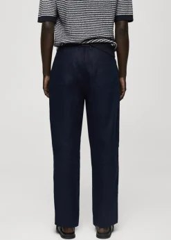 MANGO Spodnie*Spodnie relaxed fit z 100% lnu