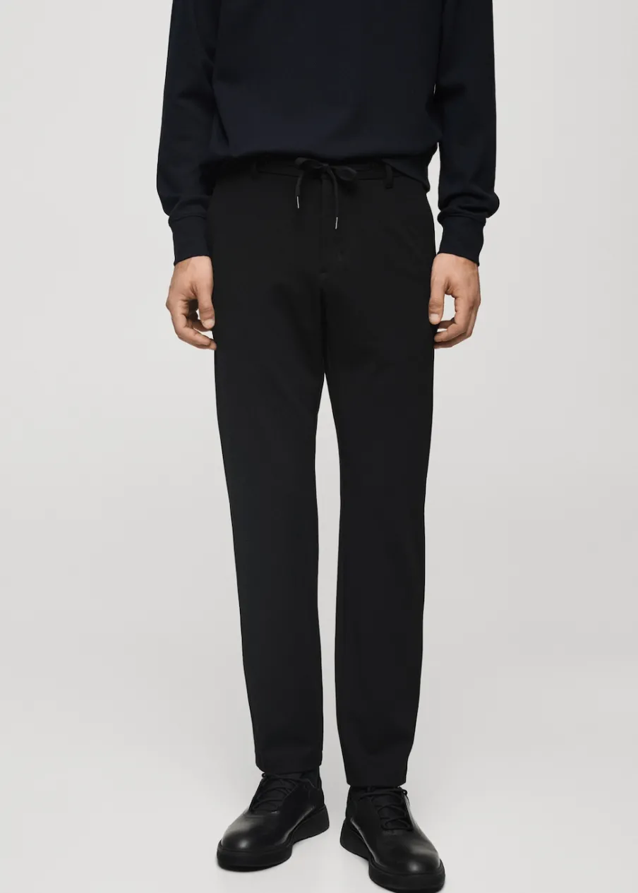 MANGO Spodnie*Spodnie slim fit comfort strech ze sznurkiem