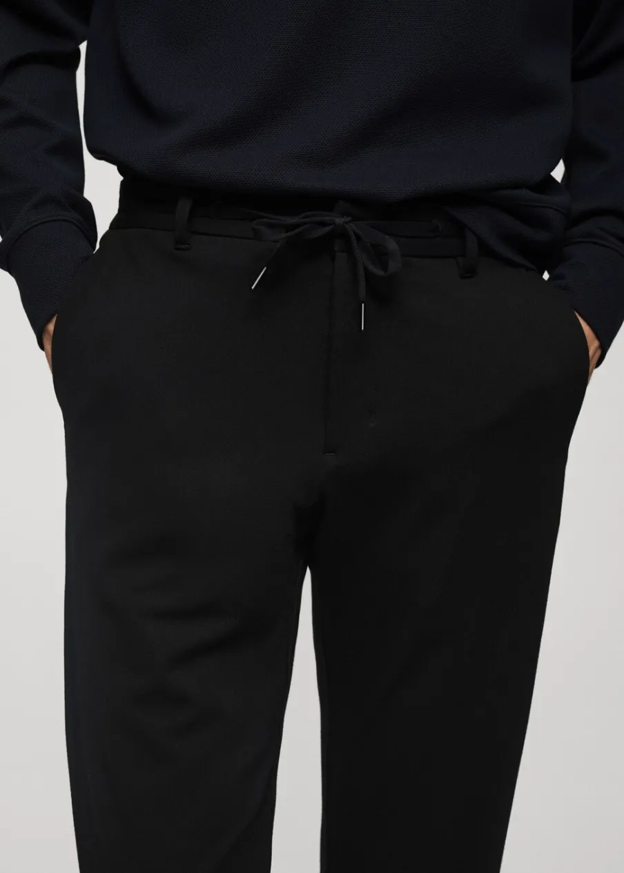 MANGO Spodnie*Spodnie slim fit comfort strech ze sznurkiem