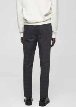 MANGO Spodnie*Spodnie slim fit z bawełny w szkocką kratę