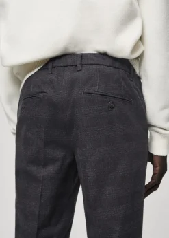 MANGO Spodnie*Spodnie slim fit z bawełny w szkocką kratę