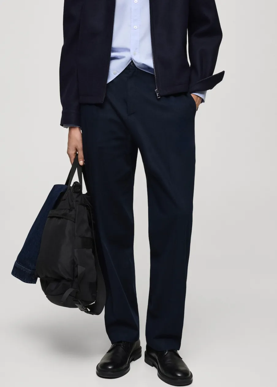 MANGO Spodnie*Spodnie straight fit z zaszewkami