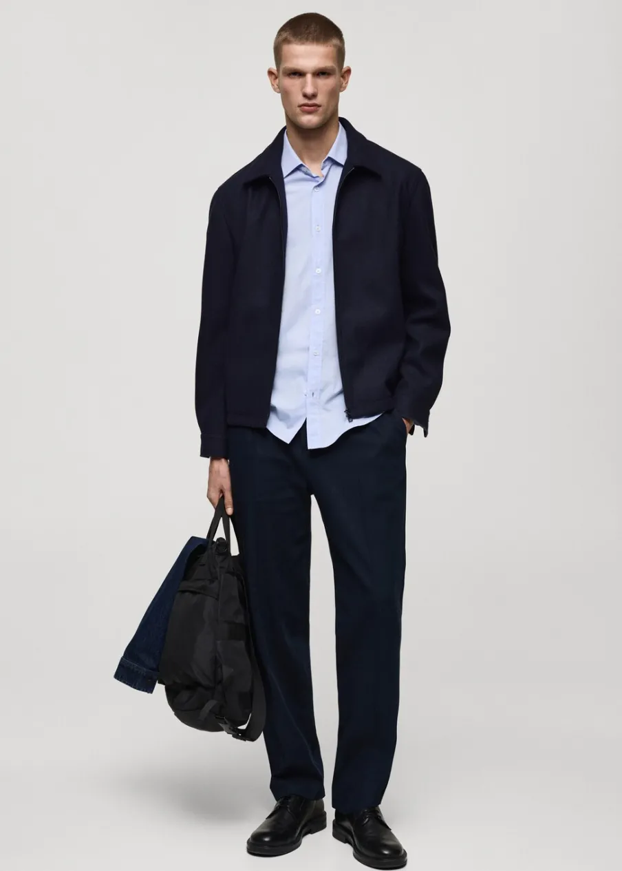 MANGO Spodnie*Spodnie straight fit z zaszewkami