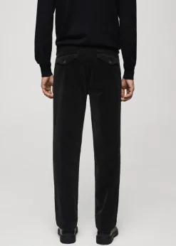 MANGO Spodnie*Spodnie sztruksowe straight fit z zakładkami