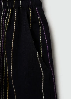 MANGO Krótkie Spodenki*Spodnie w paski z postrzępionym dołem