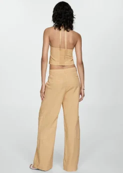 MANGO Dżinsy|Spodnie*Spodnie z lyocellu z troczkami