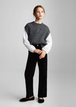 Dzieci MANGO Spodnie*Spodnie z mikrosztruksu z kieszeniami