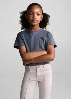 Dzieci MANGO Dżinsy*Spodnie z rozszerzaną nogawką i ozdobnymi szwami