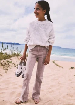 Dzieci MANGO Dżinsy*Spodnie z rozszerzaną nogawką i ozdobnymi szwami