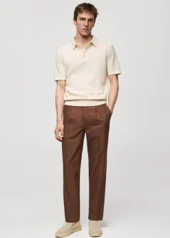 MANGO Spodnie*Spodnie z zaszewkami z mieszanki lyocellu i bawełny