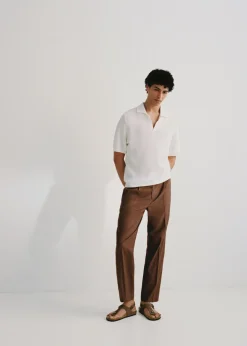 MANGO Spodnie*Spodnie z zaszewkami z mieszanki lyocellu i bawełny