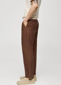 MANGO Spodnie*Spodnie z zaszewkami z mieszanki lyocellu i bawełny