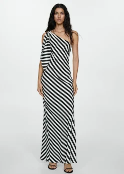 MANGO Sukienki I Kombinezony*Sukienka asymetryczna w paski