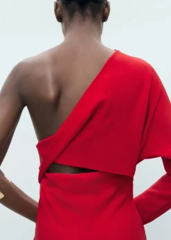 MANGO Sukienki I Kombinezony*Sukienka asymetryczna z drapowaniem